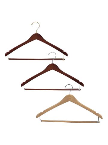 17” Curved Suit Hanger with Locking Bar