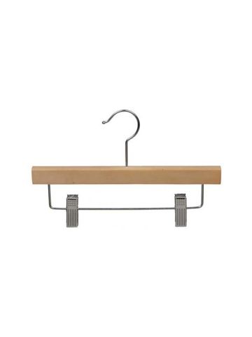 11" Natural Wood Bottom Hanger with Clips
