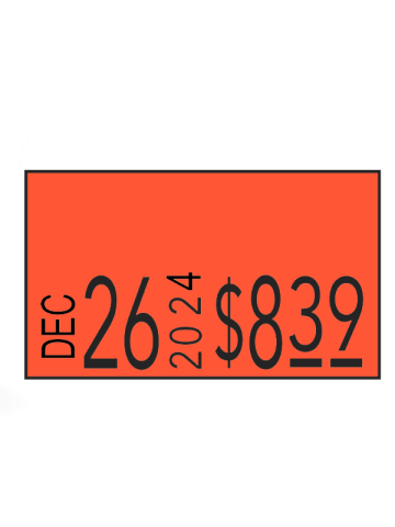 Monarch 1131 Labels, Fluorescent Red