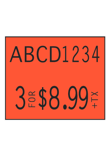 Monarch 1136 Labels, Fluorescent Red